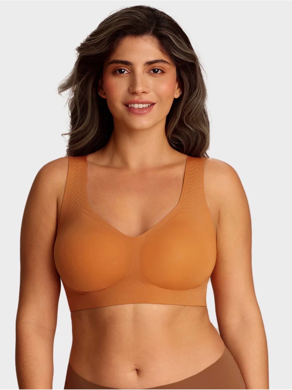 SHECURVE Lifting Wire-Free Antibacterial Jelly Bra - Caramel